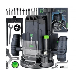 Фрезова машина за дърво с 12 бита, 1600 W, цанга 6/8/10/12 мм - W28400