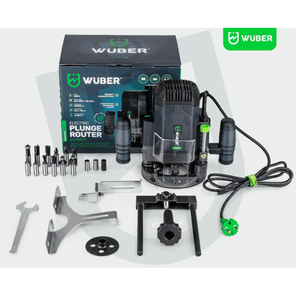 Фрезова машина за дърво с 12 бита, 1600 W, цанга 6/8/10/12 мм - W28400