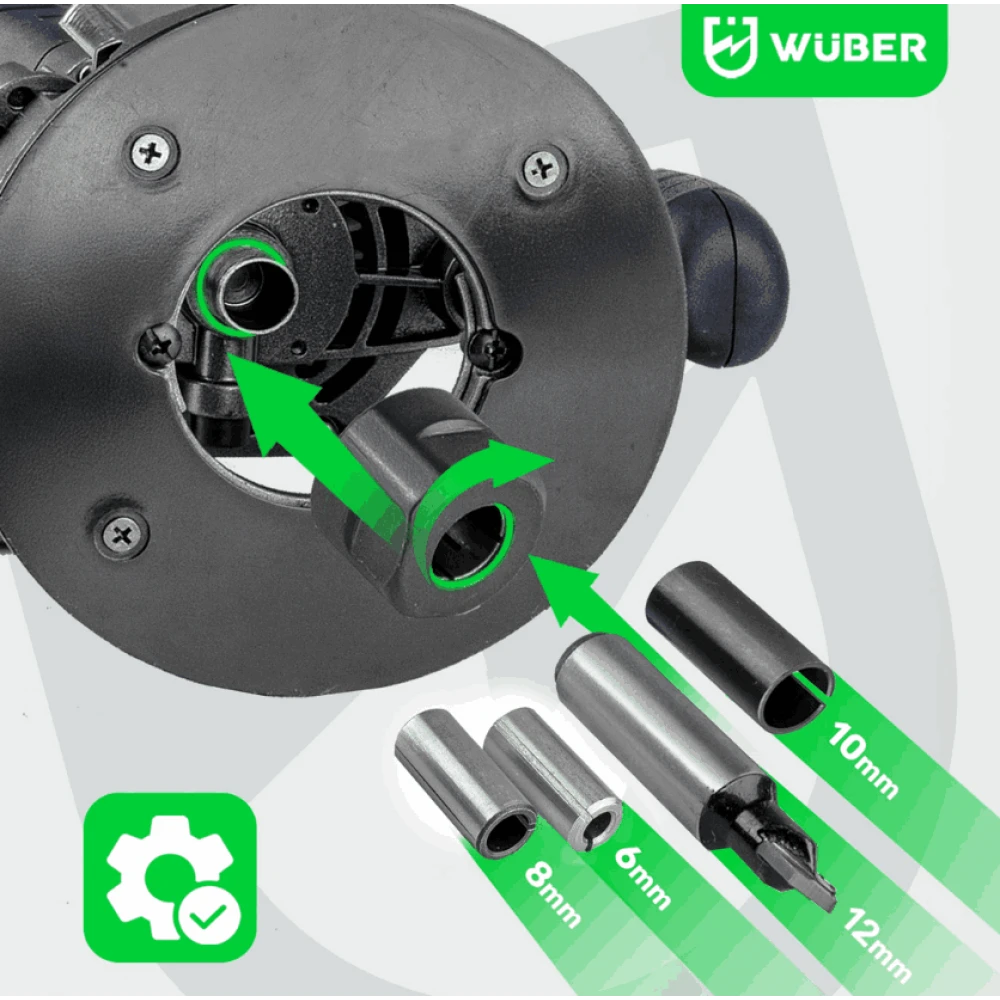 Фрезова машина за дърво с 12 бита, 1600 W, цанга 6/8/10/12 мм - W28400