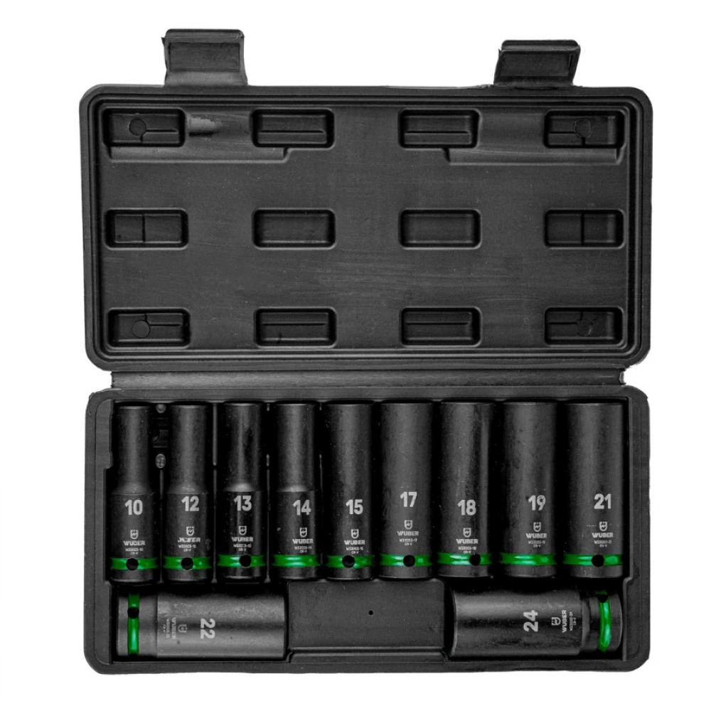 Комплект ударни вложки 11 броя, 1/2”, шестостенни, 10-24 мм - W33003