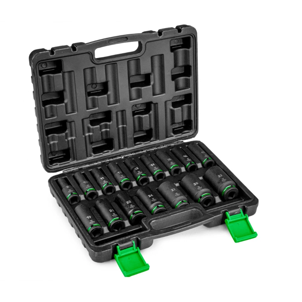 Комплект ударни вложки 16 броя, 1/2”, шестостенни, 78 мм - W33009