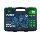 Комплект ударни вложки 16 броя, 1/2”, шестостенни, 78 мм - W33009