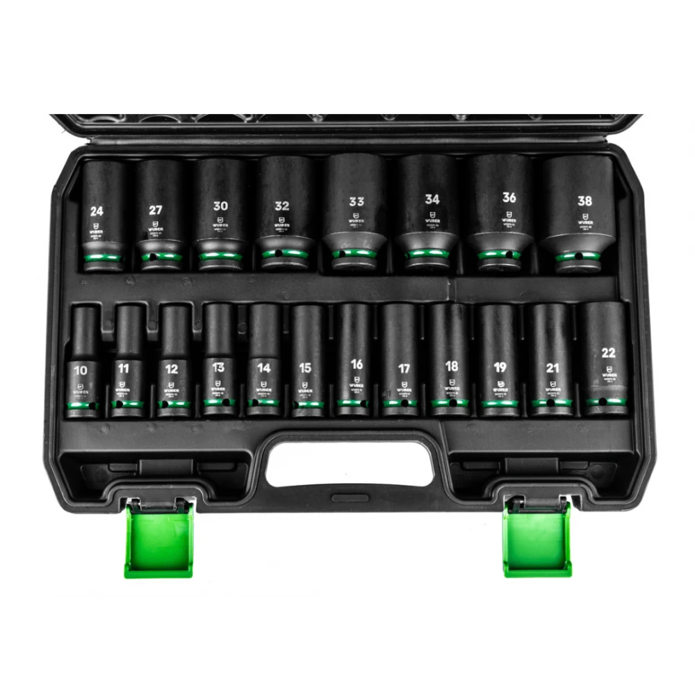 Комплект ударни вложки 20 броя, 1/2”, шестостенни, 10-38 мм - W33011