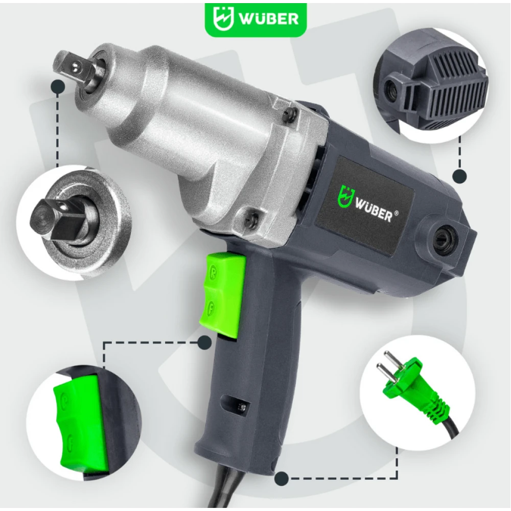 Електрически ударен гайковерт в куфар, 800 Nm, 1/2", 2200 W - W33250