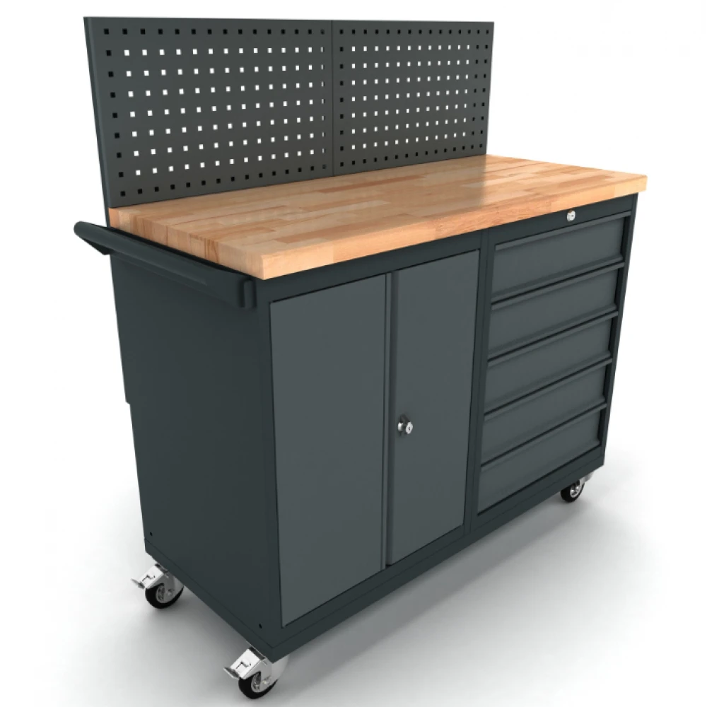 Мобилен шкаф с 2 врати, 5 чекмеджета + заден панел WBG124M02