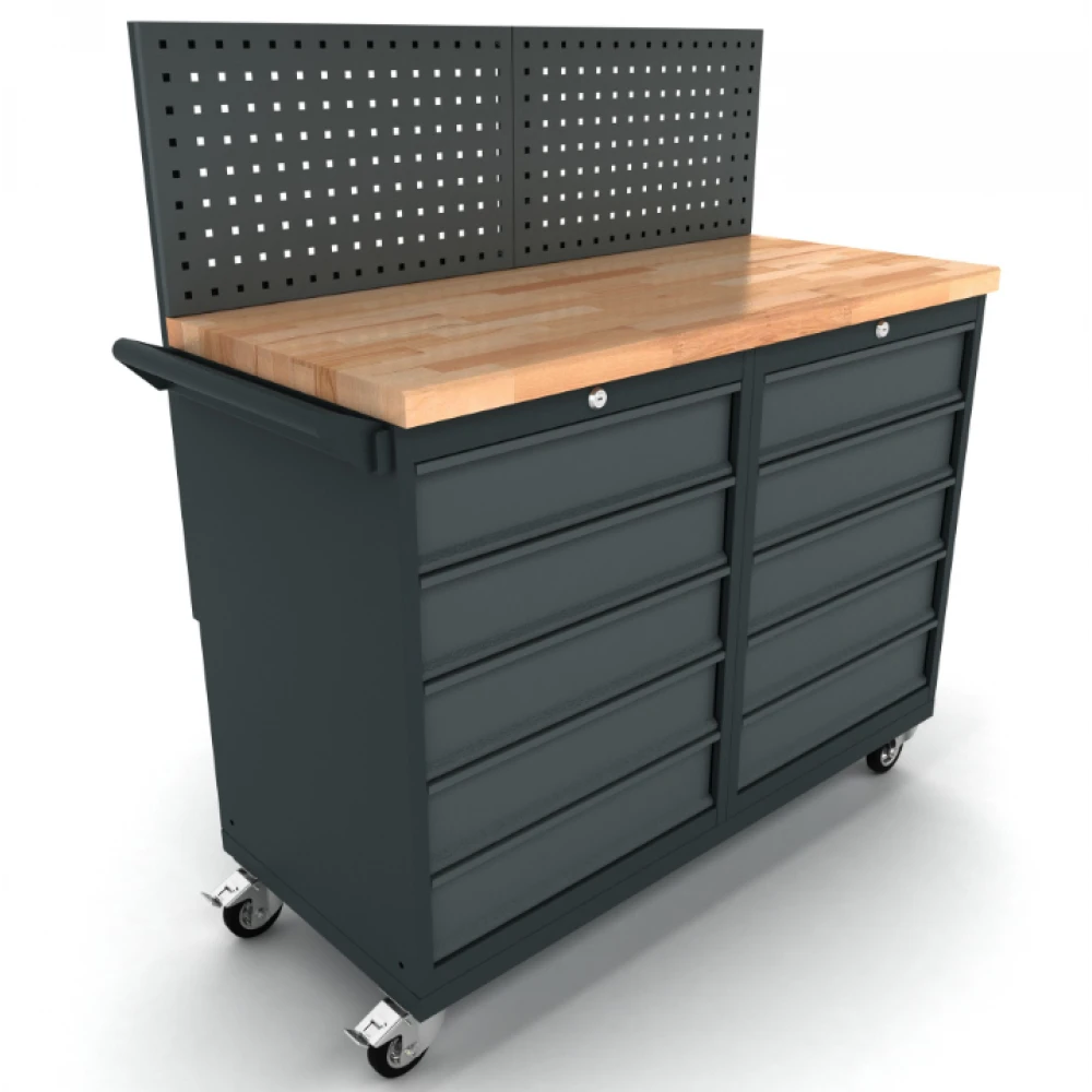 Мобилна работна маса за инструменти 2 шкафа по 5 чекмеджета - WBG124M05