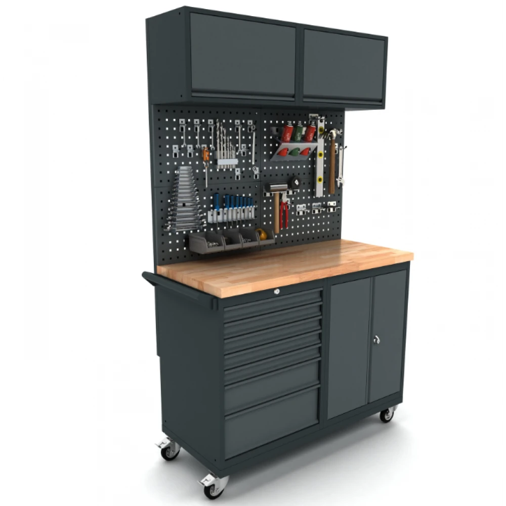 Индустриален мобилен шкаф / кухня Workbench - WBG124M18