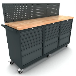 Мобилна работна маса за инструменти с 3 шкафа, 21 чекмеджета - WBG186M08