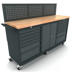 Мобилна работна маса 186x55 см, 2 шкафа със 7 чекмеджета - WBG186M29