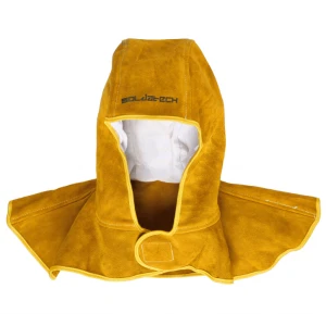 Качулка за заваряване от телешка цепена кожа, размер L - WLH01